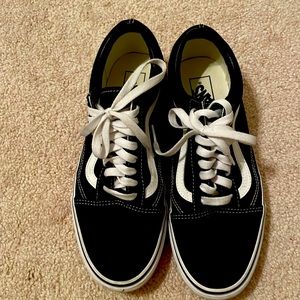 Vans black with white trim- size 11